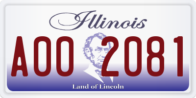 IL license plate A002081