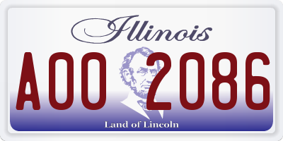 IL license plate A002086