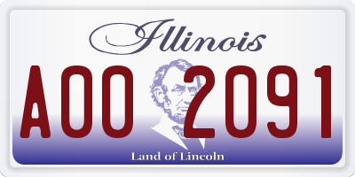 IL license plate A002091