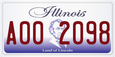 IL license plate A002098