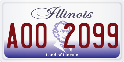 IL license plate A002099