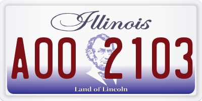 IL license plate A002103