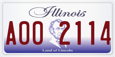 IL license plate A002114