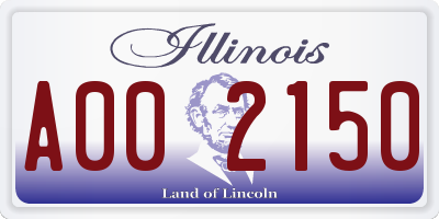 IL license plate A002150