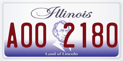 IL license plate A002180