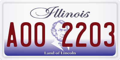 IL license plate A002203