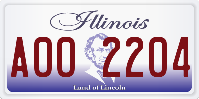 IL license plate A002204