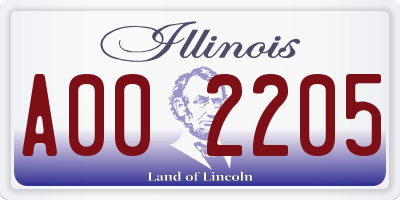 IL license plate A002205