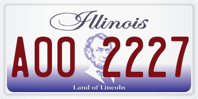IL license plate A002227