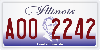 IL license plate A002242