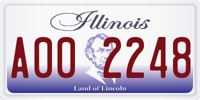 IL license plate A002248