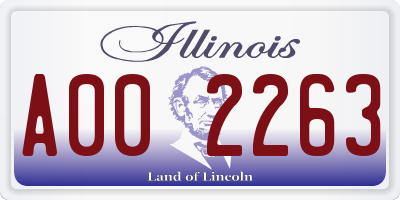 IL license plate A002263
