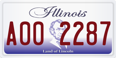 IL license plate A002287
