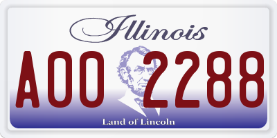 IL license plate A002288