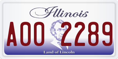 IL license plate A002289