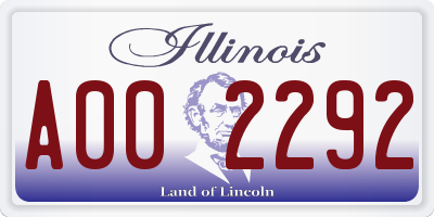 IL license plate A002292