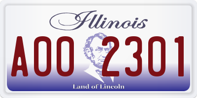IL license plate A002301