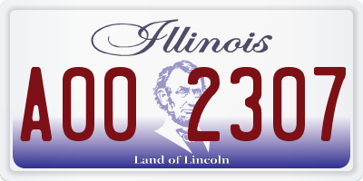 IL license plate A002307