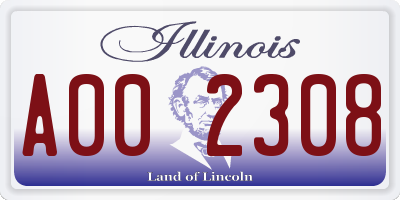 IL license plate A002308