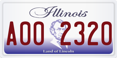 IL license plate A002320
