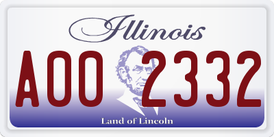 IL license plate A002332