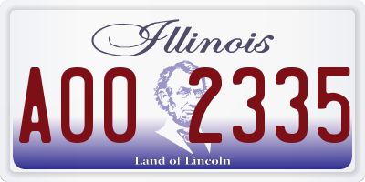 IL license plate A002335