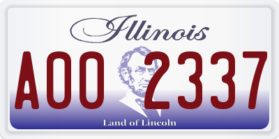 IL license plate A002337