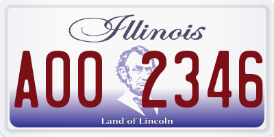 IL license plate A002346