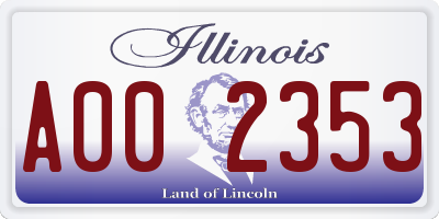 IL license plate A002353