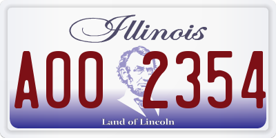 IL license plate A002354
