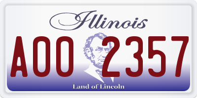 IL license plate A002357