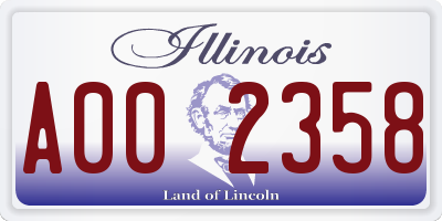 IL license plate A002358