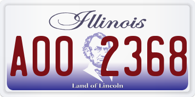 IL license plate A002368