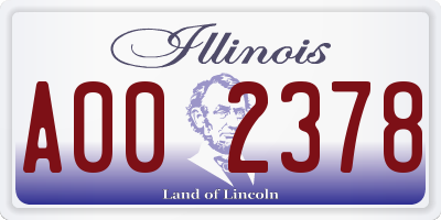 IL license plate A002378