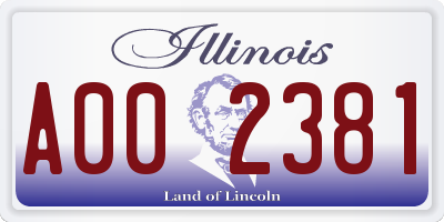 IL license plate A002381