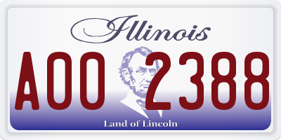 IL license plate A002388