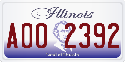 IL license plate A002392