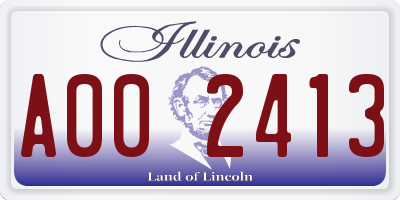 IL license plate A002413