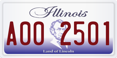 IL license plate A002501