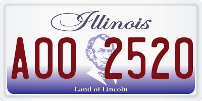 IL license plate A002520