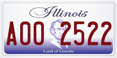 IL license plate A002522