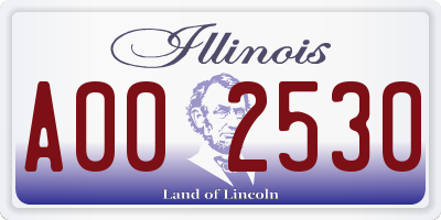 IL license plate A002530