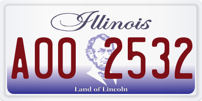 IL license plate A002532
