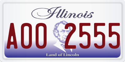 IL license plate A002555