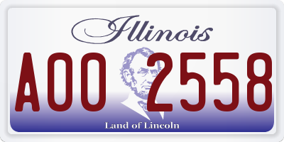 IL license plate A002558