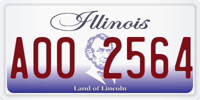 IL license plate A002564