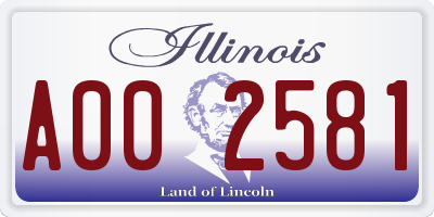 IL license plate A002581