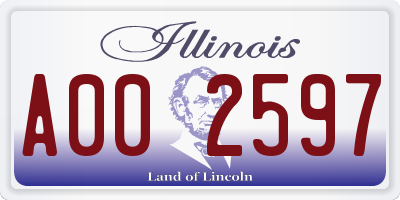 IL license plate A002597