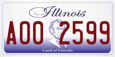 IL license plate A002599