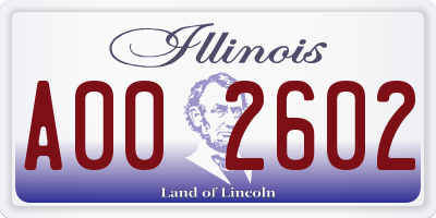IL license plate A002602